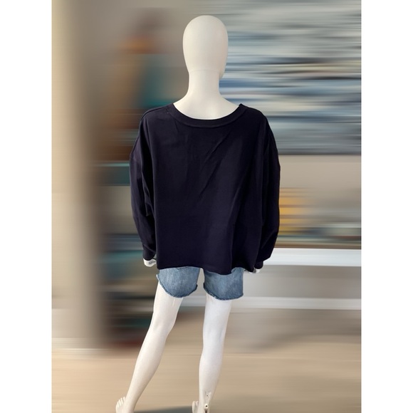 PEACH LOVE CALIFORNIA Good vibes navy blue top sz medium and large - Picture 8 of 8